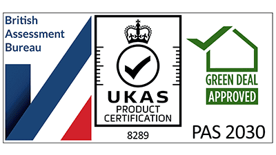 British Assessment Bureau UKAS certification and Green Deal Approved badges